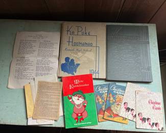 PPE160- 1944-45 Kaimuki Year Books & Various Vintage Christmas Carol Booklets