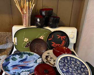 PPE046 Japanese Ceramic Serving Plates, Lacquer Ware & More!