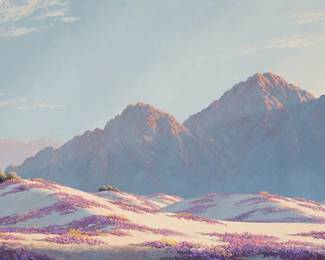 192
John William Hilton
1904-1983
"Spring Wears A Royal Robe"
Oil on board
Signed lower right: © John William Hilton; titled twice in pencil, verso
24" H x 36" W
Estimate: $1,000 - $1,500