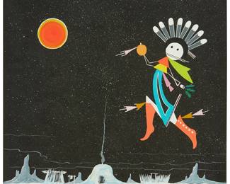 5
20th Century American School
Starlit dance
Gouache on paperboard
Signed lower right: Warner
13" H x 11" W
Estimate: $400 - $600