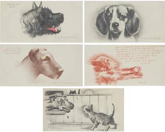 223
A Zuni Pueblo Silver And Turquoise Necklace
Mid-20th century
Etched to naja verso: Wytsalucy / Zuni
A double-strand sterling silver squash blossom necklace with delicate petit point set turquoise blossoms and row-set central naja
21" L x 2.125" H
81.4 grams gross
Estimate: $600 - $800