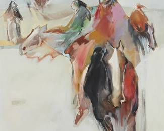 22
Veloy Vigil
1931-1997
"Grey Feather"
Oil on canvas
Signed lower right: V. Vigil; titled by repute
72" H x 68" W
Estimate: $3,000 - $5,000