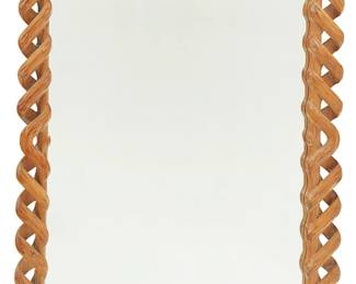24
A Carved Wood Mirror
20th century
Appears unmarked
The wood frame assembled in the manner of intertwining vines
47" H x 33.25" W x 2.5" D
Estimate: $600 - $800