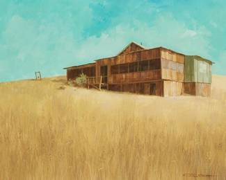 177
Gary Niblett
b. 1943
"Ransburg Shack"
Oil on canvas
Signed lower right: Gary Niblett; titled in pencil on the upper portion of the stretcher, verso
14" H x 18" W
Estimate: $800 - $1,200