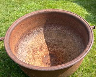 Giant cast iron cauldron pig scalding pot - 19th century