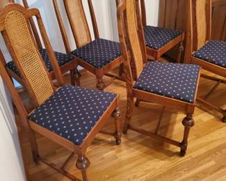 (6) cane back dining chairs