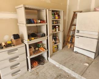 Shelving, Drawers, Yard Supplies, Fridge, Ladder