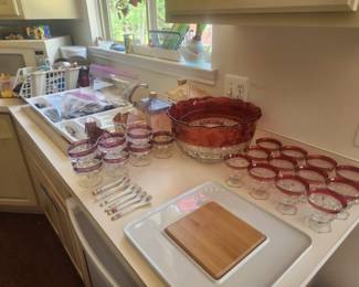 Punch Bowl Set, Dessert Dishes, Serving Tray