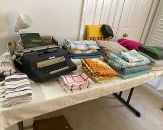 Vintage Typewriter, Linens , Towels, Tablecloths 