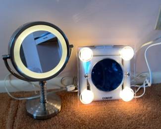 2 Lighted Cosmetic Mirrors