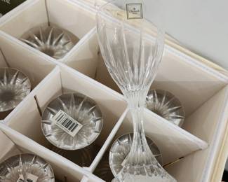 Christofle Basilique crystal wine goblets, lots of them