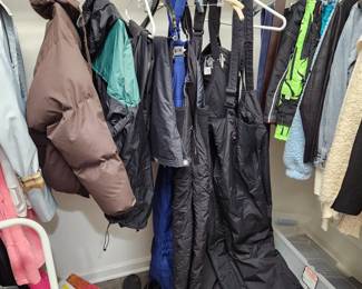 ski bibs, overalls, pants