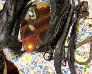 Antique Harness Mirror and Hames
