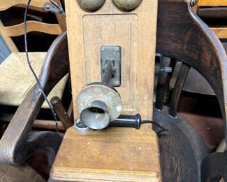 Antique Wood Wall Phone