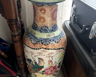Japanese Earthen Ware Large Floor Vase