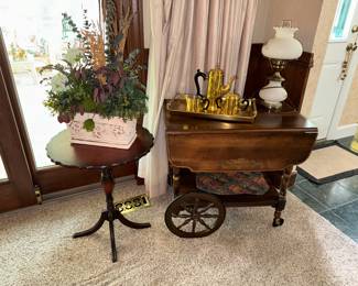 pie table and serving cart