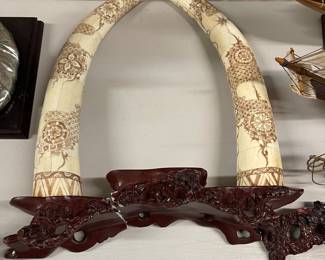Carved Bone Tusks
