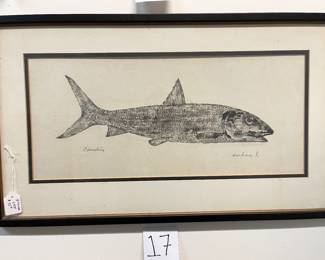 Bonefish Etching from the Bahamas