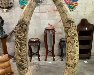 Carved Bone Tusks