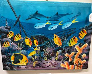 Reef, Wreck and Fish Oil Painting