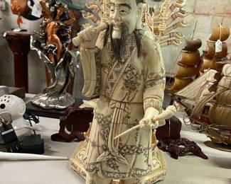 Bone Fisherman Sculpture