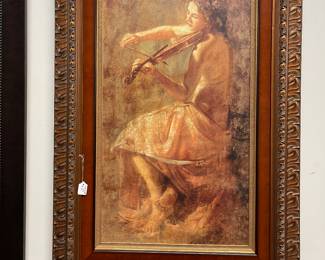 Tomasz Rut numbered and framed print of Woman playing Violin 
