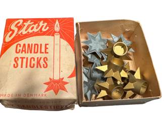 Vintage
Made in Denmark 
Metal candle holders 