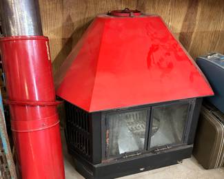 Vintage MCM mobile home fireplace
