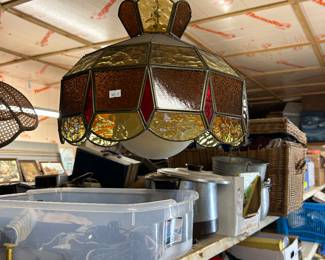 Stained glass swag lamp