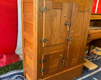 Vintage Oak Icebox Cabinet