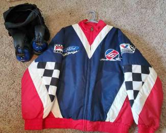 002 Mark Martin Nascar Jacket And Race Scan Headphones