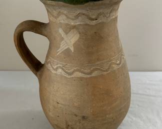 Antique French Faience Pottery Pitcher Vase
