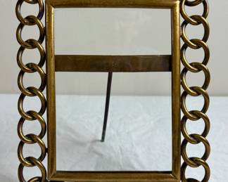 Antique Victorian Brass Chain Link Photo Frame