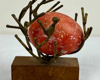 Glen Davis Welded Bronze And Mineral Egg Sculpture (American/Pittsburgh, 20th Century)
