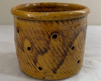 Antique French Faience Pottery Cheese Strainer Faisselle