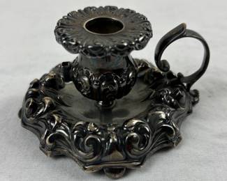 Theodore B. Starr 1895 Sterling Silver Chamber Stick Candle Holder