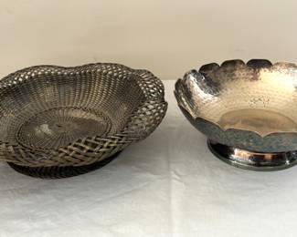 2 Vintage Silver Plated Serving Bowls