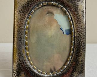 Antique Silver Plated Hammered Photo Frame