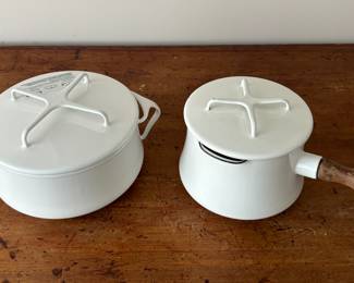 Vintage DANSK Kobenstyle White Saucepan & Stock Pot