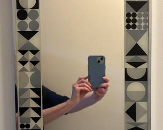 Vintage Mid Century Modern Geometric Pop Art Mirror