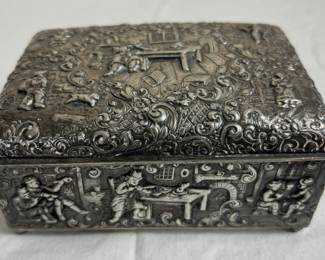 Antique Barbour Silver Co Plated Jewelry Dresser Box