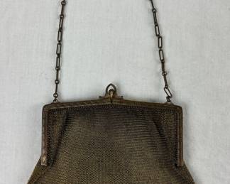 Antique Sterling Silver Chain Mail Mesh Evening Bag Purse