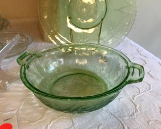 Green depression glass