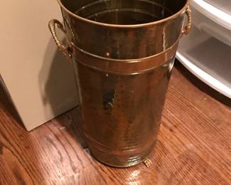 Brass and copper umbrella stand