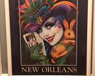 1989 Mardi Gras framed poster