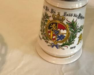 Vintage lidded German stein