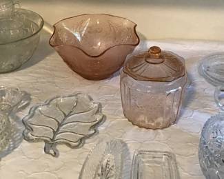 Pink depression glass