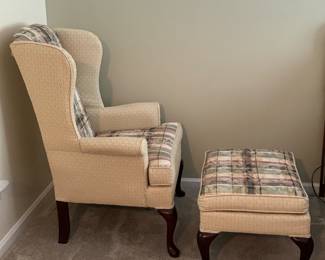 Broyhill Wingback  Armchair & Ottoman