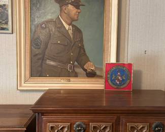 Large oil painting military Canada