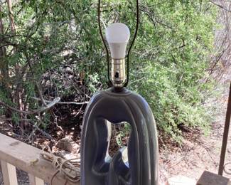 MCM gray ceramic table lamp